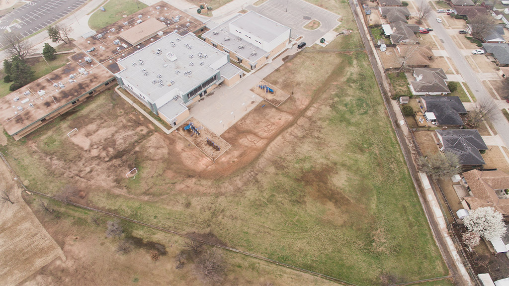 OKCPS Southeast Middle School before construction by Fields & Futures