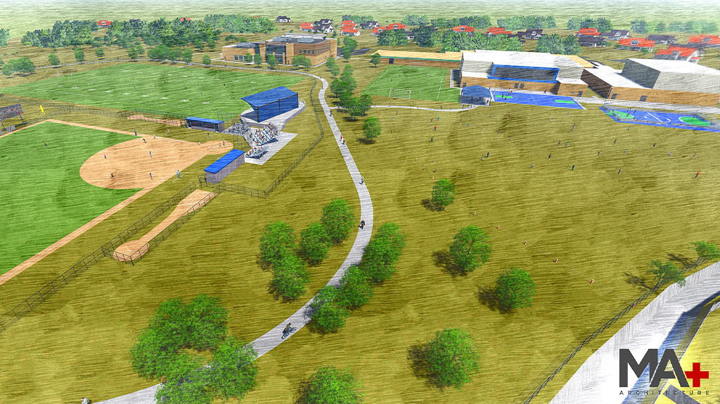 Final plan rendering of Southern Oaks Park improvement project.