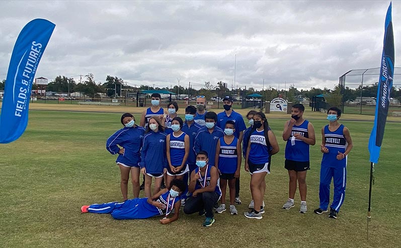 Fields & Futures Simon Greiner Track & Field Program Coach's Interview with John Zehr blog post story image of the Roosevelt Middle School cross country team following the All-City Athletic Conference Cross Country Championship Meet.