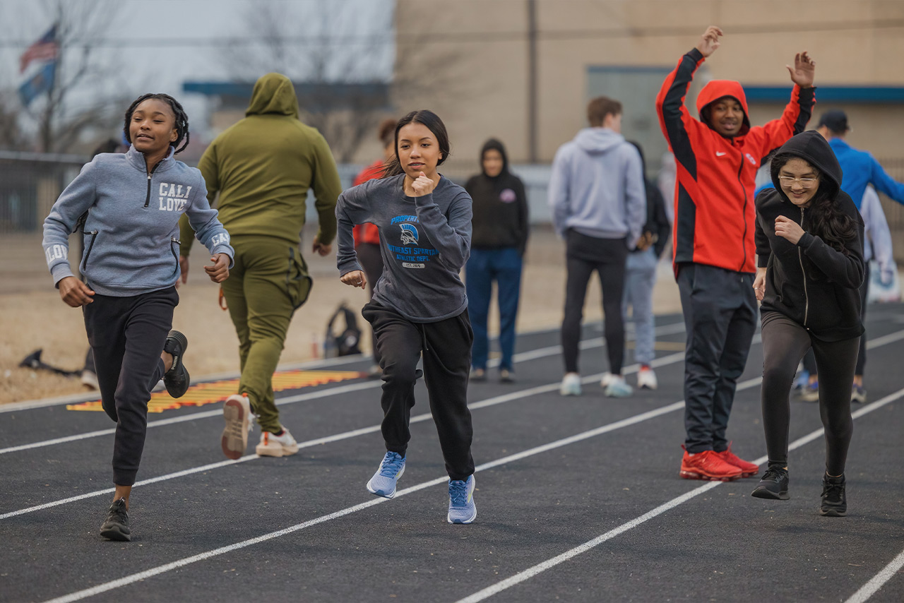 Fields & Futures 2023 Simon Greiner Program OKCPS Middle School Track Clinic blog gallery image